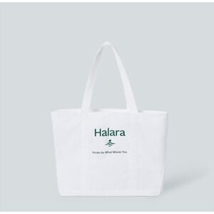 Halara Letter Print Casual Canvas Tote Bag White Green Made for What Moves You